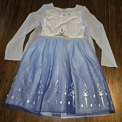 Vestido Disney Jumping Beans Ltd Frozen Elsa Niñas Azul Piedras Preciosas Talla 8 Foto 1 de 4