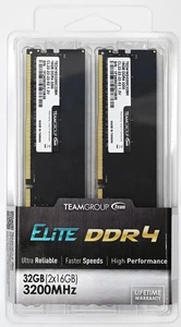 TeamGroup Elite DDR4 32GB Kit (2 X 16GB) 3200Mhz (PC4-25600) CL22 Desktop UDIMM - Picture 1 of 1