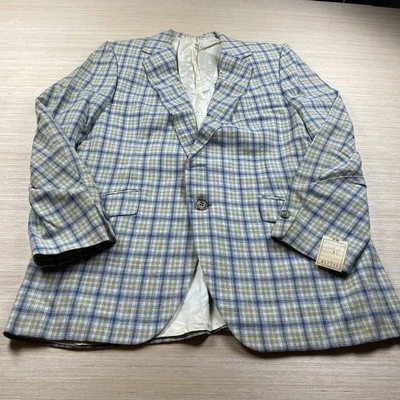 Chaqueta Abrigo Deportivo Vintage Años 60 70 Nuevo con Etiquetas 40 Traje de Ocio Blazer Cuadros Mod Poliéster Foto 1 de 4