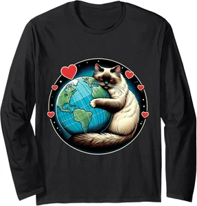 Ragdoll Gatto Terra Giorno Abbraccio Amore Proprietario Pianeta Amante Signora M - Foto 1 di 12