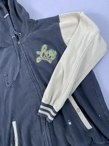LRG Hoodie Jacket Mens 2XL Black Tan Leader of the Pack Full Zip Streetwear Y2K - Picture 1 of 24
