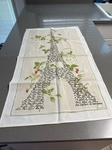 Beauville Linen Tea Towel Eiffel Tower Paris France 32x18 Vintage Kitchen Decor - Picture 1 of 6