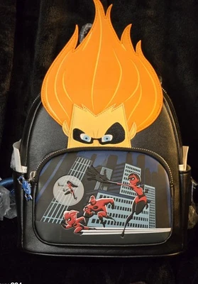 Mini Mochila Loungefly Disney Pixar Los Increíbles Villanos Escena Síndrome Nueva con Etiquetas Foto 1 de 4