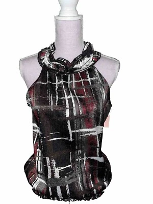 Blusa halter satinada My Michelle metálica talla L Foto 1 de 4