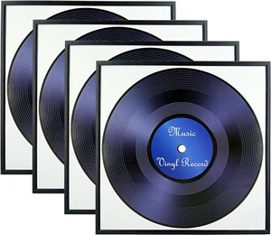 4 Pack, Black Music Record Album Frame 12.5X12.5 Inch Aluminum Metal Picture Fra - Picture 1 of 6