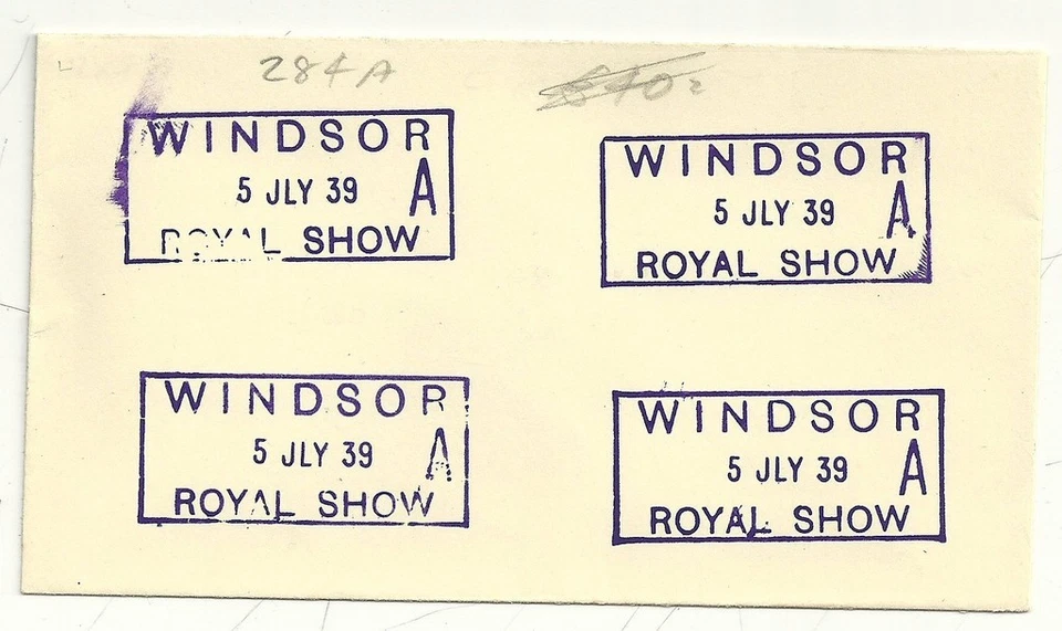 1939 WINDSOR ROYAL SHOW BOXED D.S. 4 STRIKES ON ENVELOPE BY FAVOUR - BERKSHIRE - Image 1 of 1
