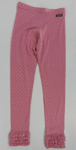 Matilda Jane Heather Pink Polka Dots Leggings Sz 14 Ruffles At Hemline NEW NWT - Picture 1 of 7