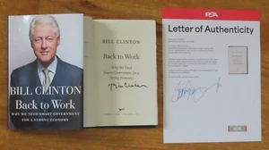 President BILL CLINTON signed BACK TO WORK 2011 1st Ed Book PSA Letter AP07206 - Picture 1 of 5