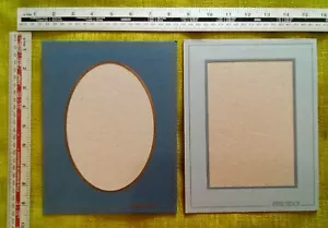 2 Vintage 70s Blue Gold Flat Photo Frames 4.5"x6.5" portrait or landscape - Picture 1 of 4