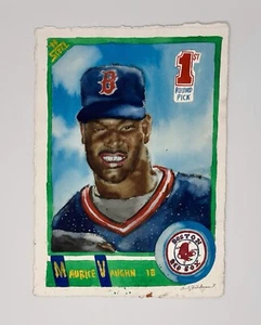 1990 Score Mo Vaughn Original Art Watercolor Painting 1/1 Andy Friedman Signed - Picture 1 of 7