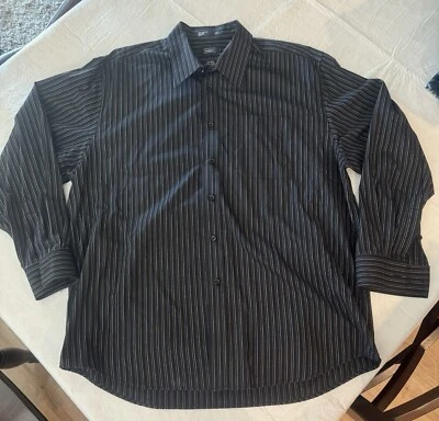 Men’s Haggar Button Up Dress Shirt - Black - XL - Image 1 of 2