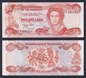 Banknote Bahamas 5 dollars 1974 (1984) P.-45b FDS/UNC - Picture 1 of 1