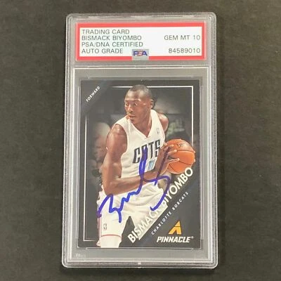 2013-14 Pinnacle Basketball #152 Bismack Biyombo Signed Card AUTO 10 PSA Slabbed - Image 1 of 2