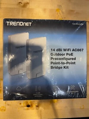 TRENDnet TEW-840APBO2K 14 dBi WiFi AC867 Outdoor PoE Preconfigured P2PBridge Kit - Image 1 of 4