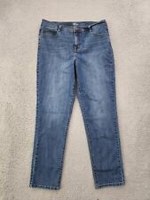 Style & Co Jeans Womens 14 Blue Denim High Rise Slim Leg Dark Wash 34X29