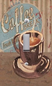 Light Switch Plate Switchplate Cover FRESH COFFEE BREAK CUP - Picture 1 of 21