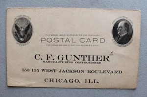 Gunther's Candies ~ 1890's POSTCARD Postal Card ~ Oriental Hotel Nauvoo Illinois - Picture 1 of 2