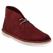 red leather clarks desert boots