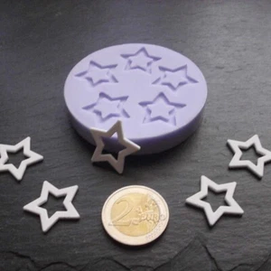 Silikonform Sterne 5tlg / Fondant  Schokolade / Topper Tortendekor / Weihnachten - Bild 1 von 6