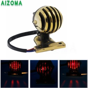 Motorcycle Brass Grill Tail Light Rear Brake Lamp For Harleys Chopper Bobber - Picture 1 of 10