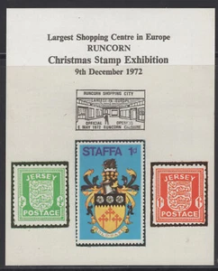 G.Britain JERSEY, STAFFA poster Label sheet Christmath Stamp Exibition 1972 MNG - Picture 1 of 1