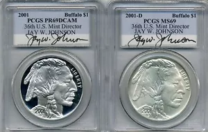 PR and MS - 2001 Buffalo US Commemorative Dollars ($1) - Signed Jay W. Johnson - Picture 1 of 5