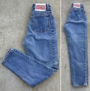 Vintage Bongo Jeans High Waist Tapered Leg 7 25 1/2” Waist 80s 90s Made In USA - Picture 1 of 12