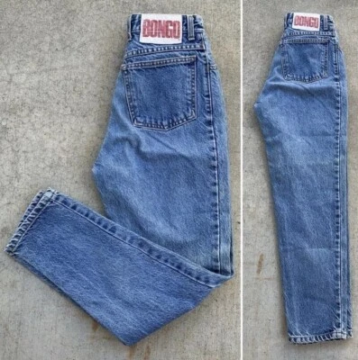 Vintage Bongo Jeans High Waist Tapered Leg 7 25 1/2” Waist 80s 90s Made In USA - Image 1 of 4