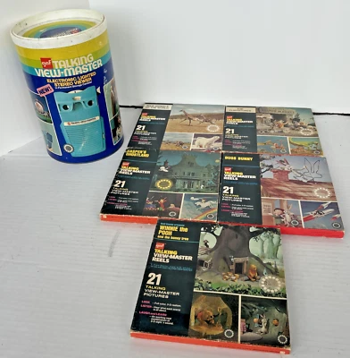 1973 GAF TALKING VIEW-MASTER STEREO VIEWER Not Working & 5 REELS - Image 1 of 4