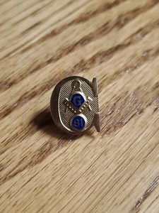 Pin de solapa masónica cuadrado y brújulas azul G masón tono dorado hy - Imagen 1 de 2