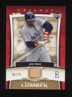 2005 Upper Deck Trilogy  Jim Rice Game Used  Bat Card 56/75 - Image 1 of 2