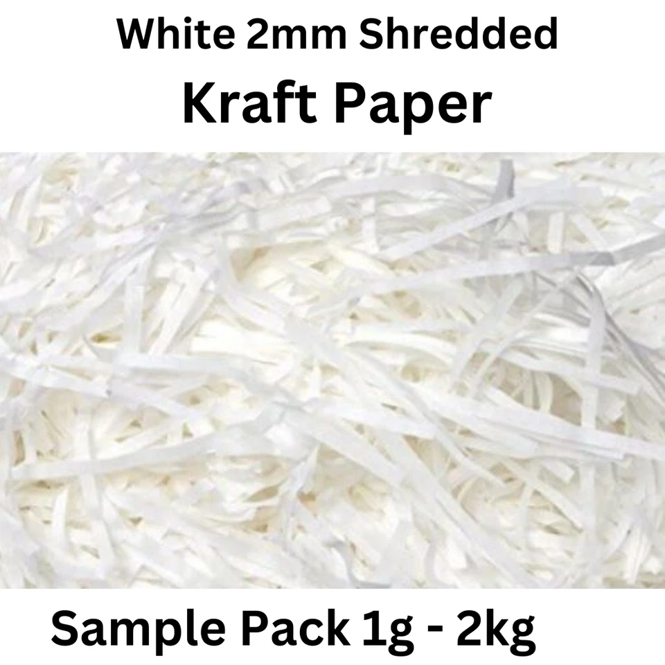 PURELY PACKAGING Shredded Paper White Coloured Kraft Wrapping Easter Hampers Gift Boxes Wrap
