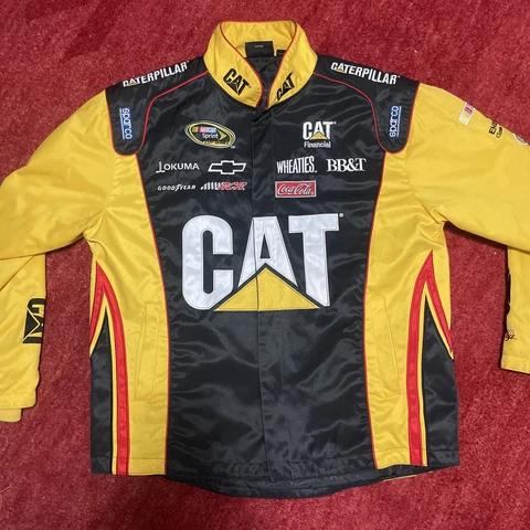 Vintage Chase Authentics Caterpillar Jeff Burton jacket (Med) read discription Cover