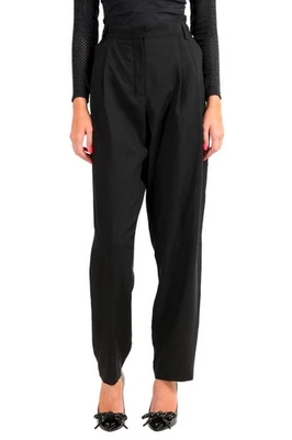 Versus by Versace Women's Black 100% Wool Pleated Pants US L IT 44 - Image 1 of 4