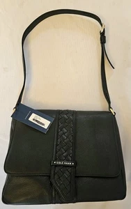 Cole Haan schwarze Leder Umhängetasche Satteltasche Handtasche - neu - Bild 1 von 10