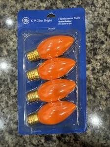 NEW GE C-9 Replacement Bulb Orange Halloween, Christmas  4 Pack - Picture 1 of 3