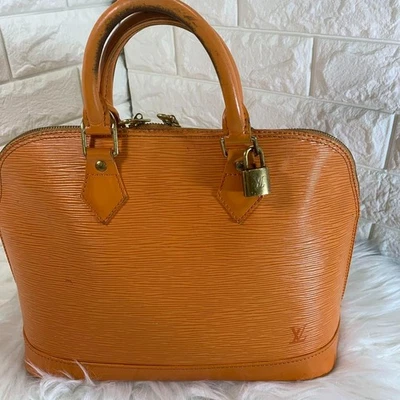 Louis Vuitton Epi Alma Hand Bag Light Brown Orange Padlock M52148 France Auth - Image 1 of 4