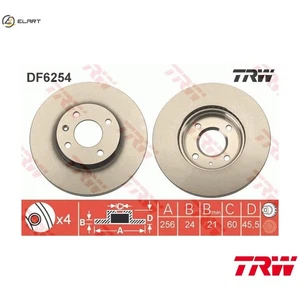 2x BRAKE DISC DF6254 FOR CHEVROLET LSF/LDV 1.2L A 14 XER/LDD 1.4L LDC/LWD 1.2L - Picture 1 of 12