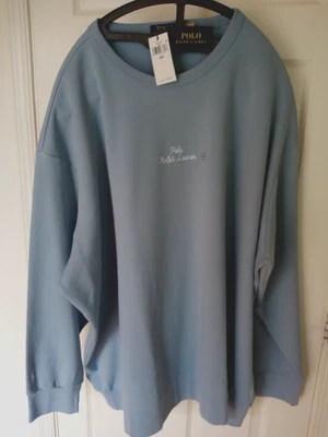 Sudadera Pullover Polo Ralph Lauren Para Hombre Azul Claro Logo / Talla: 6XB / $148 Foto 1 de 4