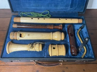 Dolmetsch handmade recorders circa 1950 bass & alto treble F Baroque English - Image 1 of 4