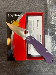 Spyderco Paramilitary 2 PM2 Purple G10 - Satin Cruwear DLT Exclusive New In Box - Picture 1 of 12