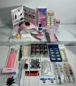 New Acrylic Nail Art Kit, For Beginners, UV Lamp, Drill, Tools, And More - Picture 1 of 17