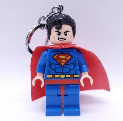 Lego Superman Figure Keychain LED Light Keyring Torch Mini Figure Marvel 3inch - Image 1 of 4