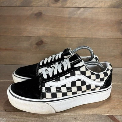 vans old skool womens size 8.5 shoes black white platform skate sneakers - Image 1 of 4