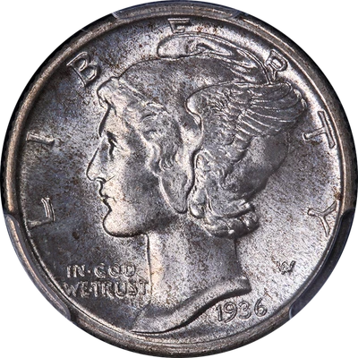 1936-P Mercury Dime PCGS MS66 FB Nice Eye Appeal Nice Strike - Image 1 of 4
