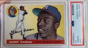 1955 Topps - #47 Hank Aaron - PSA 2.5 GOOD+ - Picture 1 of 3