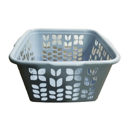 Rubbermaid Laundry Basket 2968 Blue Tulip Cutout Square Vintage Hamper 19x19x11 - Image 1 of 4