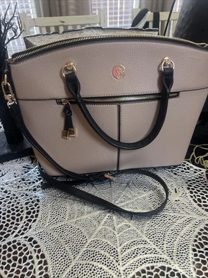 Bolso Bandolera Bolso Cartera Anne Klein Dome Malva Y Negro Foto 1 de 4