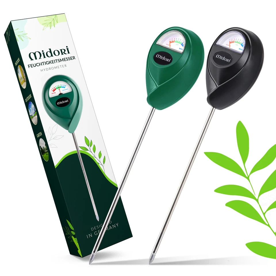 Midori Feuchtigkeitsmesser Boden-Messgerät Hygrometer Bodentester Pflanzen