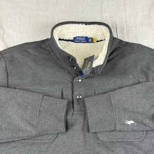 Polo Ralph Lauren Pullover Herren XL grau Sherpa gefüttert Pulli Preppy Outdoor Neu mit Etikett - Bild 1 von 15